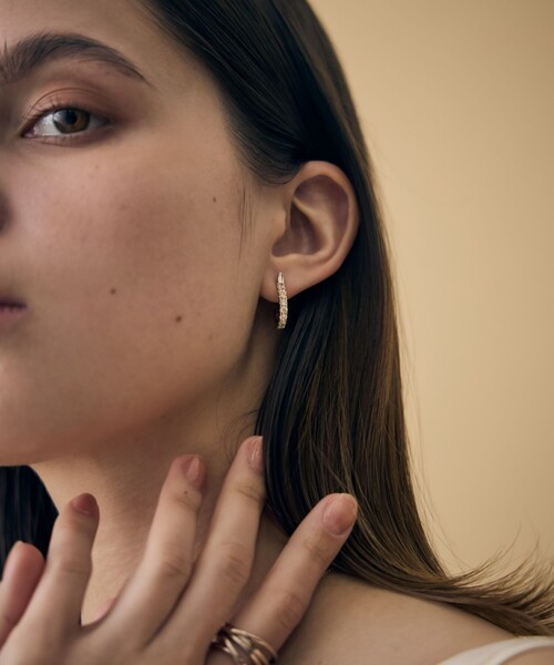 ete bijoux（エテ ビジュー） ピアス 「トーン」 ビジュー ウェーブ