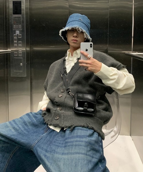 「MASONPRINCE」 ニットカーディガン L グリーン メンズ_画像4