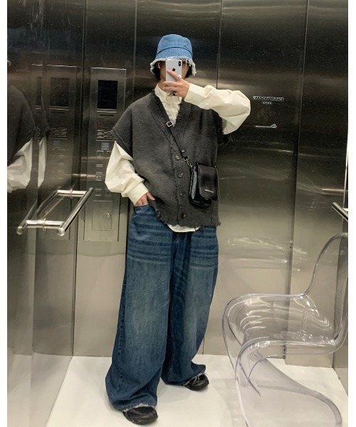 「MASONPRINCE」 ニットカーディガン L グリーン メンズ_画像5