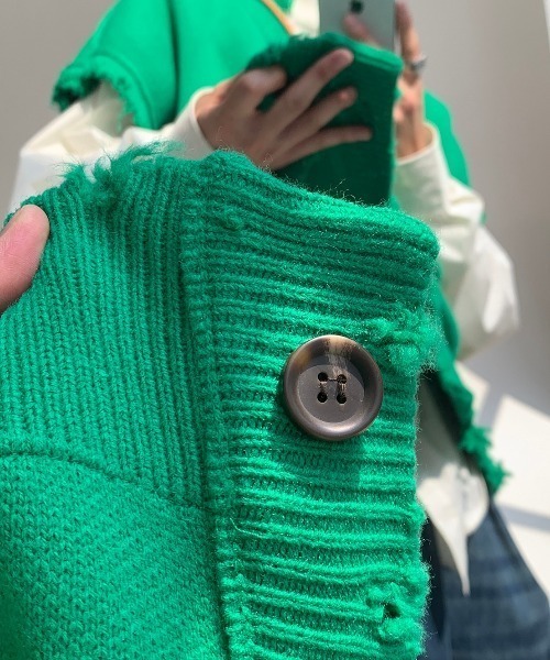 「MASONPRINCE」 ニットカーディガン L グリーン メンズ_画像8