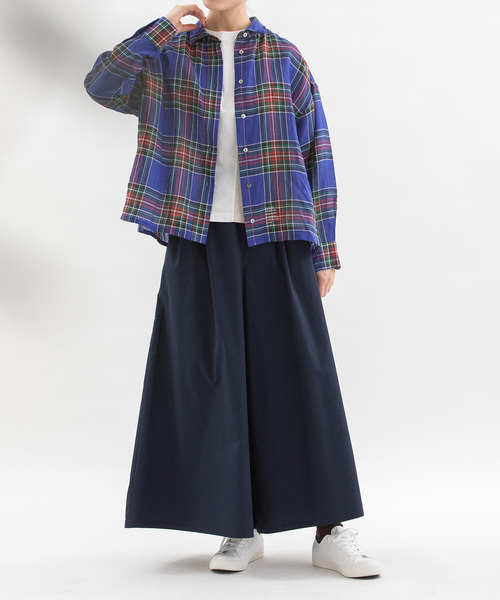 ノップドゥノッド nop de nod ラミータータンチェックシャツ （ネイビー） ノップドゥノッド nop de nod ラミータータンチェックシャツ
