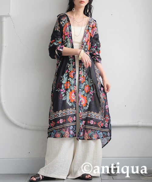 送料関税込み☆MAJE 花柄 シャツワンピース antiqua シャツワンピース 花柄シャツワンピース : ZOZOTOWN