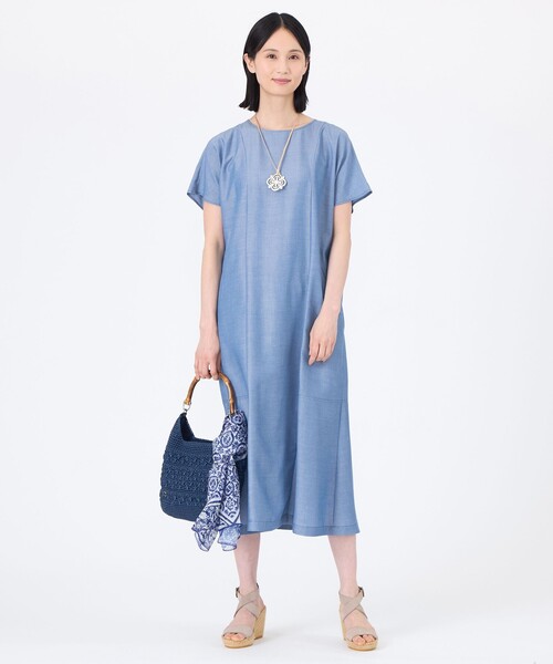 新品・29,700円☆トランスワーク/【ウォッシャブル】ダンガリーワンピース TRANS WORK（トランスワーク） ワンピース 「ウォッシャブル