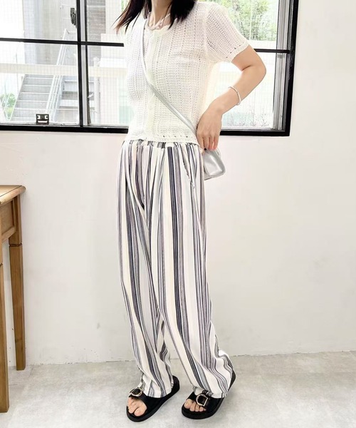 パンツ ストライプワイドパンツ レディース : ZOZOTOWN Yahoo!店