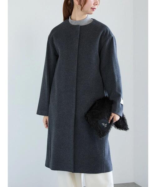 【Techichi】新品・未使用 ノーカラーウールコート Te chichi（テチチ）の「ウールノーカラーコート（ノーカラーコート