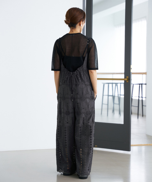 IENA【新品未使用・値札付】レースオールインワン_ブラックsize38 IENA 「IENA」 オーバーオール 38 ブラック レディース
