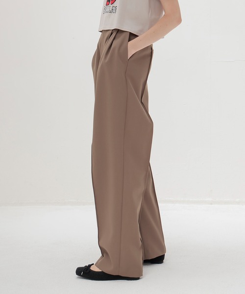 スラックス パンツ suiting 2tuck trousers(スーチングツータックトラウザーズ) レディース_3