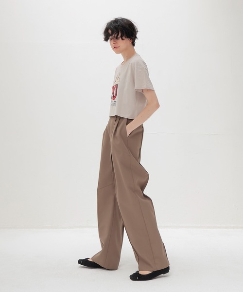 スラックス パンツ suiting 2tuck trousers(スーチングツータックトラウザーズ) レディース_9