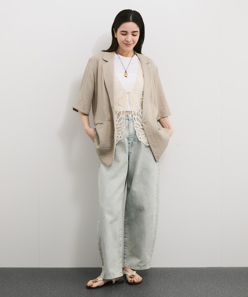アダムエロペ　ジレ　ベスト　ベージュ ADAM ET ROPE' ベスト ジレ レースベスト レディース : ZOZOTOWN