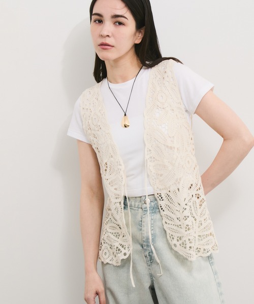 ADAM ET ROPE' ベスト ジレ レースベスト レディース : ZOZOTOWN