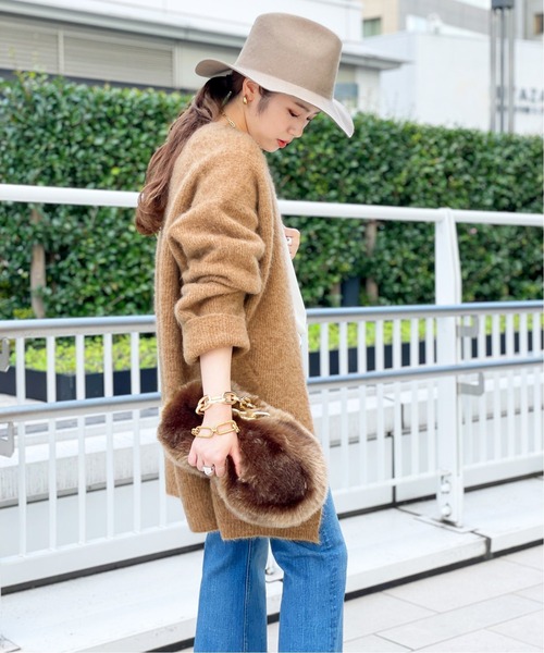 AP STUDIO モヘアニット ブラウン 予約》ベロアニット（ニット