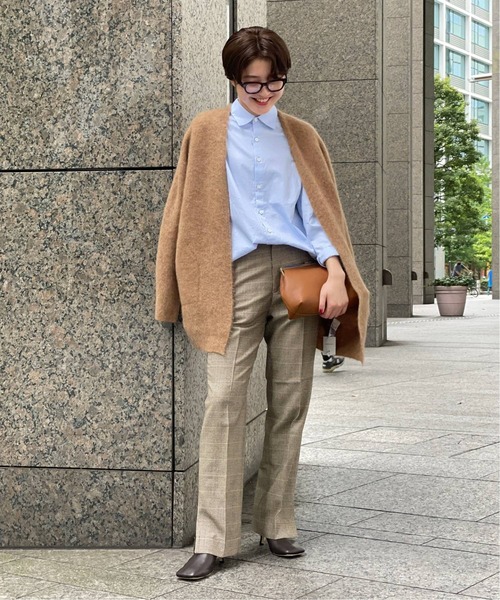 AP STUDIO 「unfil」ニットカーディガン FREE キャメル レディース