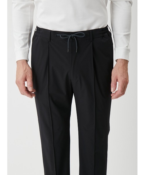 AOURE アウールスラックスブラック L AOURE（アウール） スラックス CREPE WEAVE SETUP PANTS メンズ