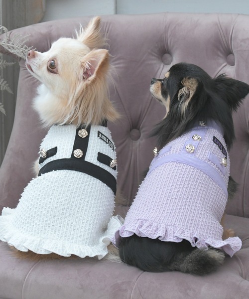 ANNA SUI（アナスイ） 犬 服 ANNA SUI/ツイード風ニットワンピース