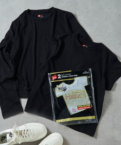 hanes 2P クルーネックショートスリーブ・ロングスリーブTシャツ　百々千晴 2P クルーネックショートスリーブ・ロングスリーブTシャツ by
