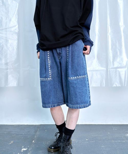 Nora Lily（ノラリリー） ジーンズ 「Nora Lily」Studs Denim Half