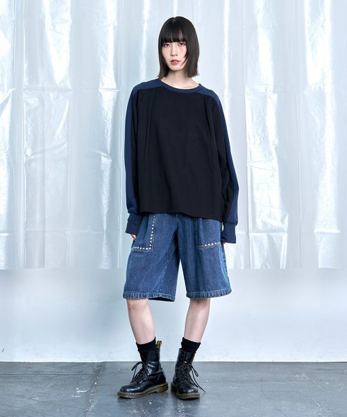 Nora Lily（ノラリリー） ジーンズ 「Nora Lily」Studs Denim Half