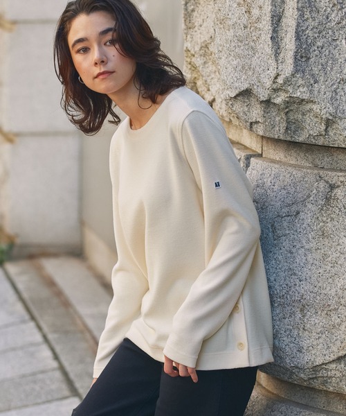 AP STUDIO サイドスリット　リブ　プルオーバー　ニット　クルーネック 2023 美品AP STUDIO エーピーストゥディオ side slit rib サイド