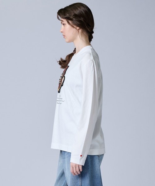 ダブスタ ベアワッペンロングTシャツ（WEB限定）　ホワイト DOUBLE STANDARD CLOTHING（ダブルスタンダードクロージング） tシャツ