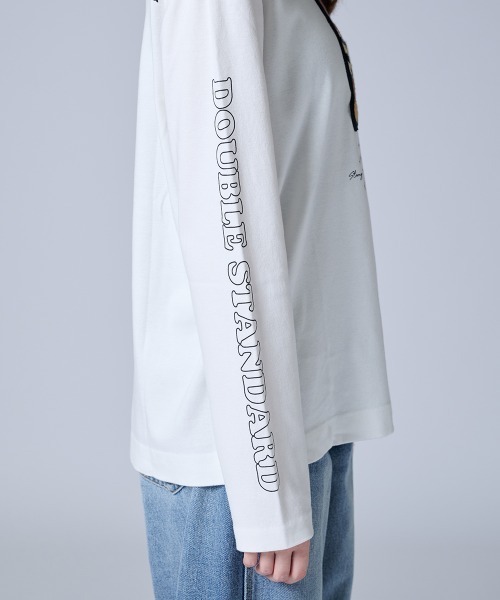 ダブスタ ベアワッペンロングTシャツ（WEB限定）　ホワイト DOUBLE STANDARD CLOTHING（ダブルスタンダードクロージング） tシャツ
