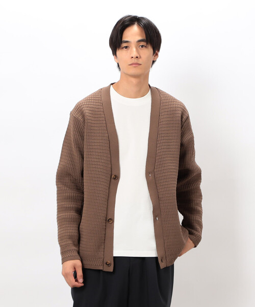 COMME CA ISM（コムサイズム） カーディガン ワッフルカーディガン
