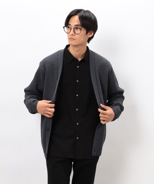 COMME CA ISM（コムサイズム） カーディガン ワッフルカーディガン