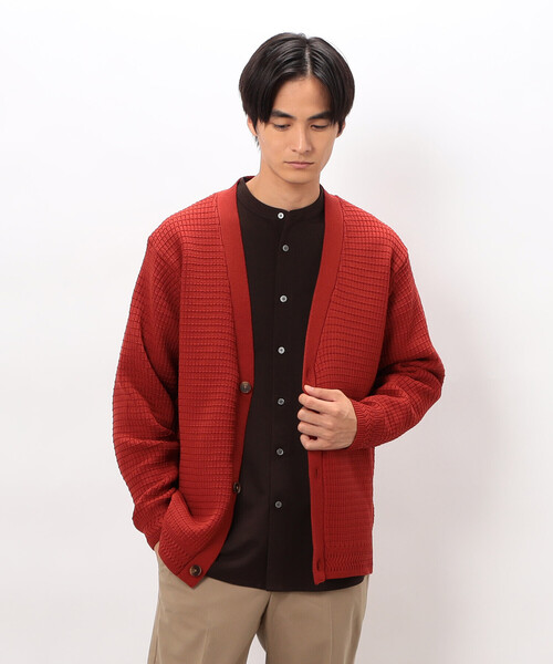 COMME CA ISM（コムサイズム） カーディガン ワッフルカーディガン