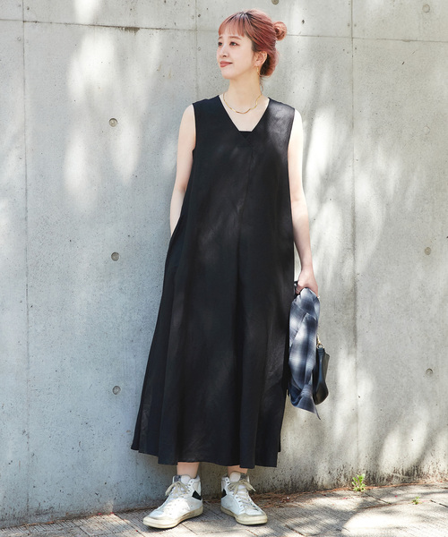 「B.C STOCK」 ノースリーブワンピース MEDIUM サックスブルー レディース_画像2