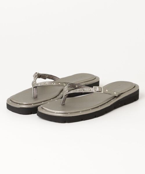 「DTYYPE」 フラットサンダル LARGE ダークグレー レディース_画像2