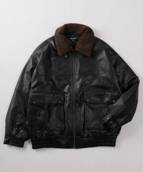 ブルゾン アウター 「82」襟ボア G-1タイプ フェイクレザー メンズ