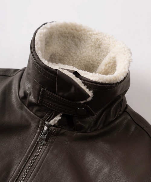 ブルゾン アウター 「82」襟ボア G-1タイプ フェイクレザー メンズ