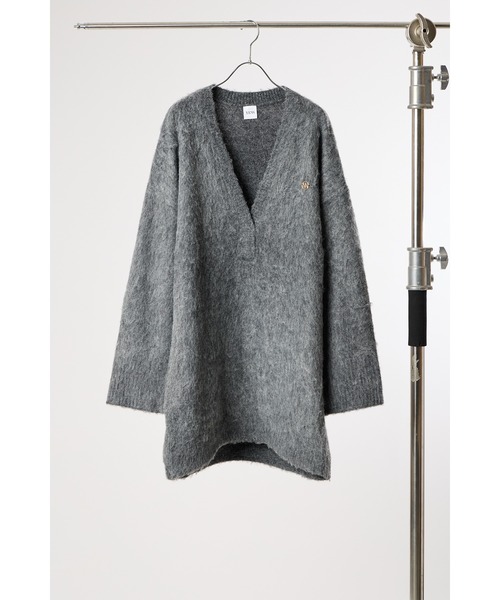 新品未使用 yenn 前後2way アルパカミックスセーター　ネイビー ニット YENN（イエン）の「【前後2way】YENN アルパカミックスセーター