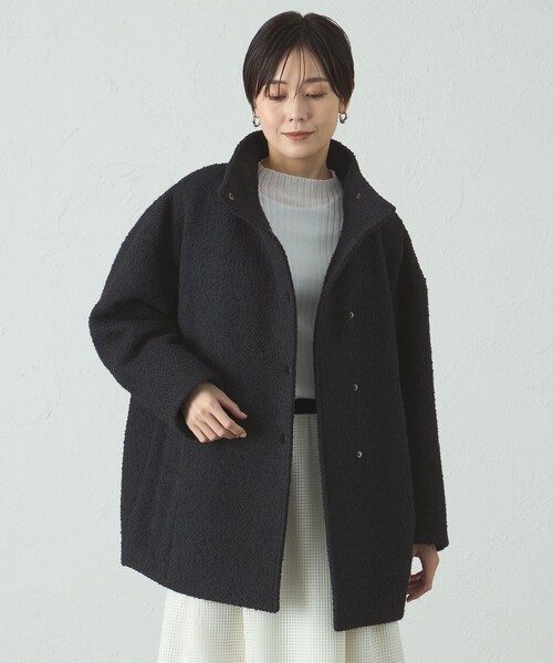 CAST:（キャスト コロン） ピーコート pコート スタンドカラーツィード