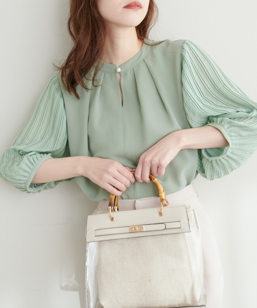 「natural couture」 7分袖ブラウス FREE ネイビー レディース_画像4