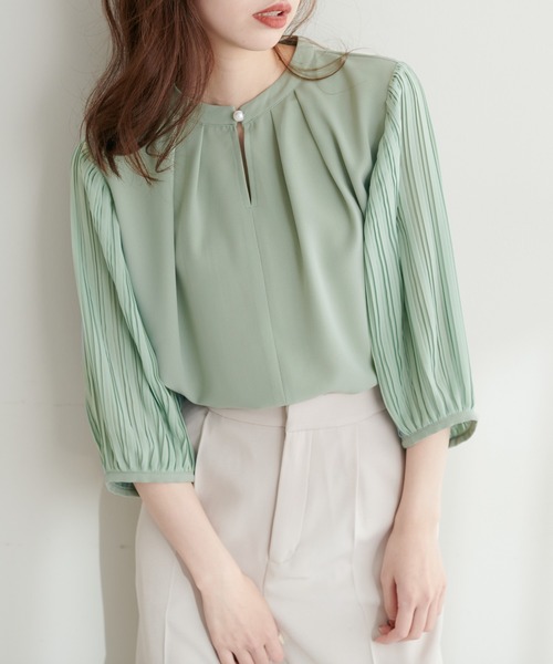 「natural couture」 7分袖ブラウス FREE ネイビー レディース_画像7