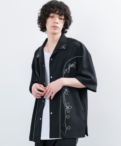「JUNRED」 半袖シャツ L オフホワイト メンズ_画像3