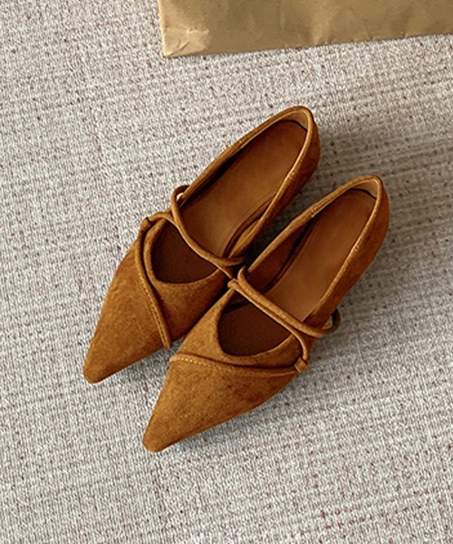 shoes365 パンプス ストラップデザインポインテッドトゥフラット
