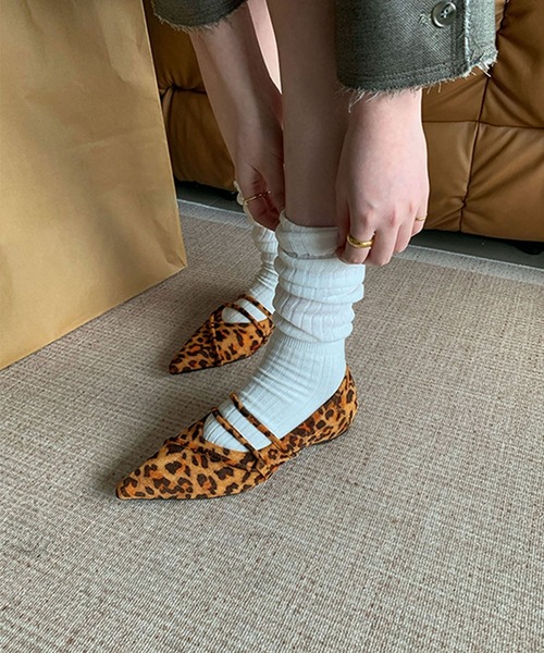 shoes365 パンプス ストラップデザインポインテッドトゥフラット