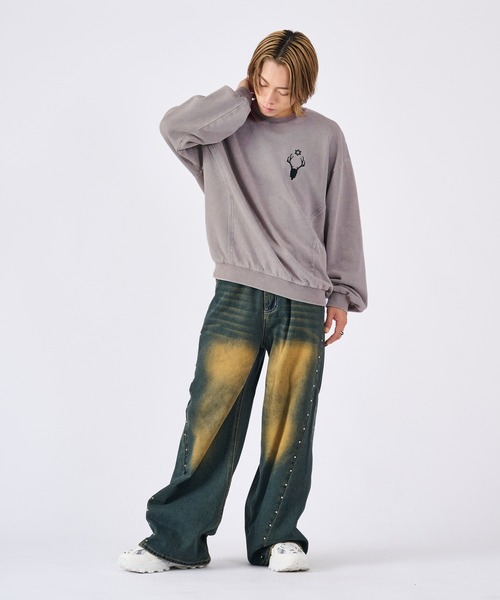 RE730 トレーナー スウェット スカルビンテージ古着系トレーナー