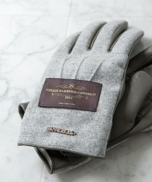 「BUFFALO BOBS」 手袋 FREE グレイッシュベージュ メンズ_画像5