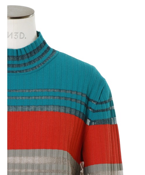 UN3D.（アンスリード） ニット セーター COLOR BLOCK PLEATS KNIT