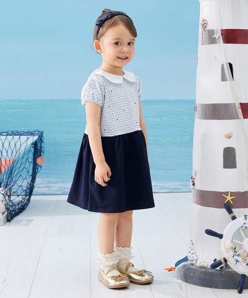 「combimini」 「KIDS」ドッキングワンピース 90 ブルー キッズ_画像3