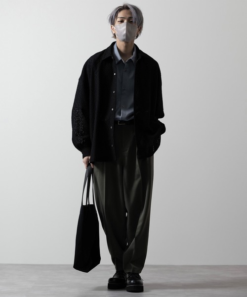 「CLEL」 長袖シャツ S チャコールグレー メンズ_画像4