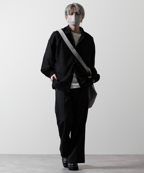 「CLEL」 長袖シャツ S チャコールグレー メンズ_画像6