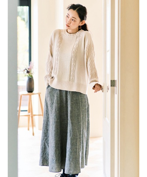 「and myera」 長袖ニット S ネイビー レディース_画像6