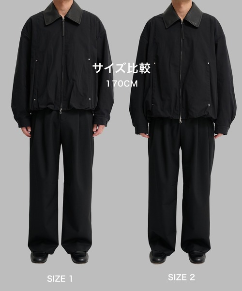 ブルゾン アウター 「STUDIOUS」Leather collar Balloon Blouson メンズの画像