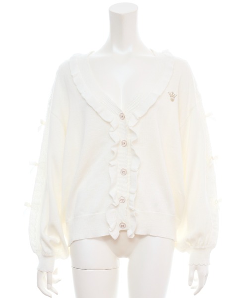 最終sale◡̈*.。新品♡未使用品♡ハニーミーハニー♡...フリルカーディガン HONEY MI HONEY｜オーバーチュールニットカーディガン｜ニット