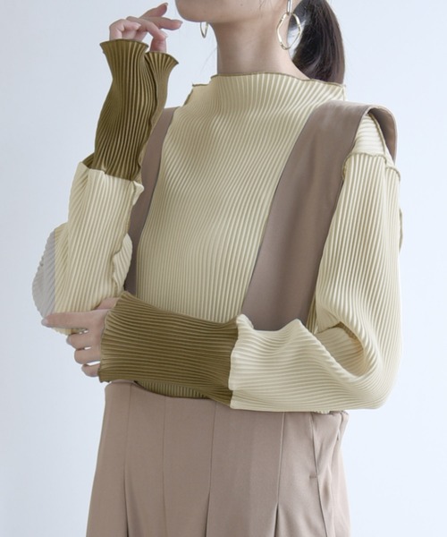 「and it_」 長袖カットソー M-L ベージュ レディース_画像9
