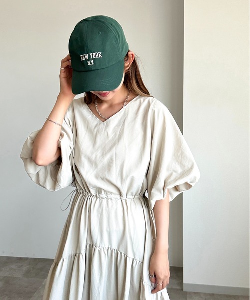 「apres jour mignon」 半袖ワンピース MEDIUM グレイッシュベージュ レディース_画像2