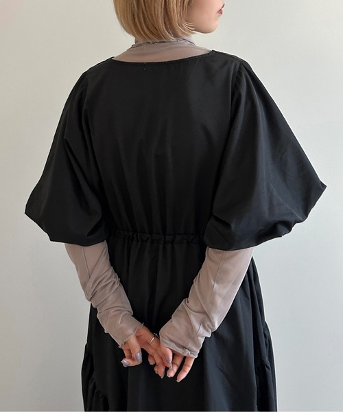 「apres jour mignon」 半袖ワンピース MEDIUM グレイッシュベージュ レディース_画像6